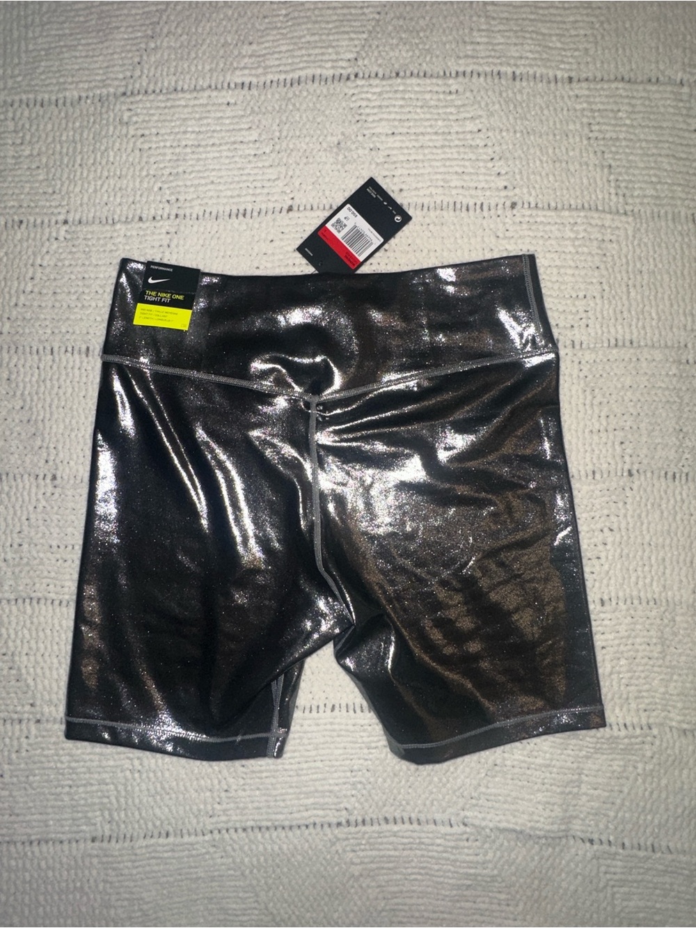 Nike Men’s Metallic Silver-Black Athletic Shorts